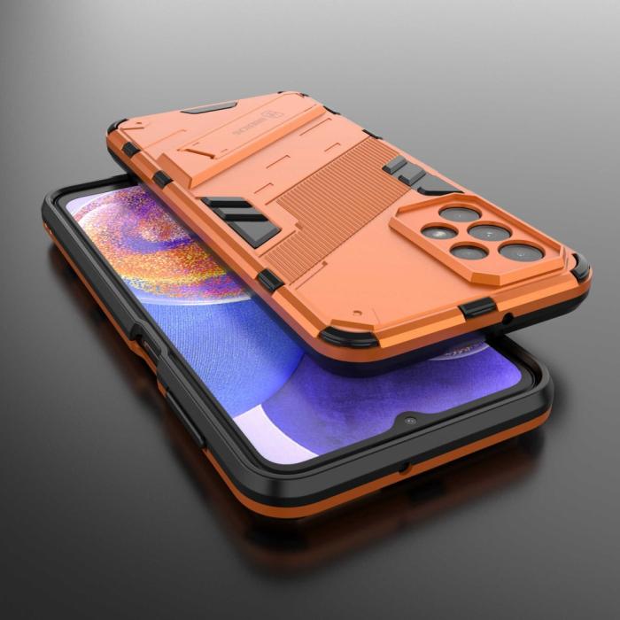Bild 6,  Samsung Galaxy A23 5G Skal Shockproof Hybrid Kickstand Orange