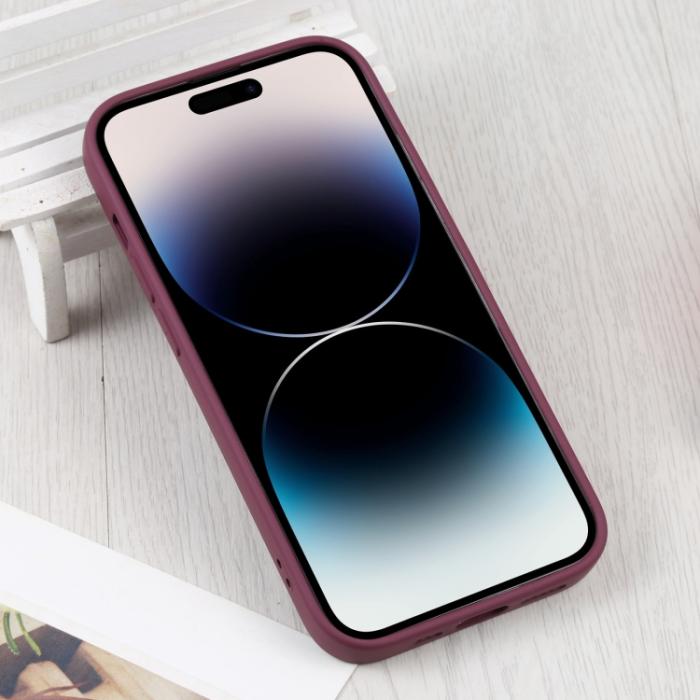 Bild 3,  iPhone 15 Pro Skal MagSafe Liquid Silikon Vinröd