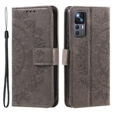  Xiaomi 12T / 12T Pro Fodral Mandala L&auml;der Gr&aring;