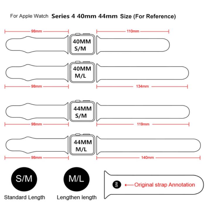 Bild 5,  Silikon Armband Apple Watch 42/41/40/38 mm (M/L) - Svart