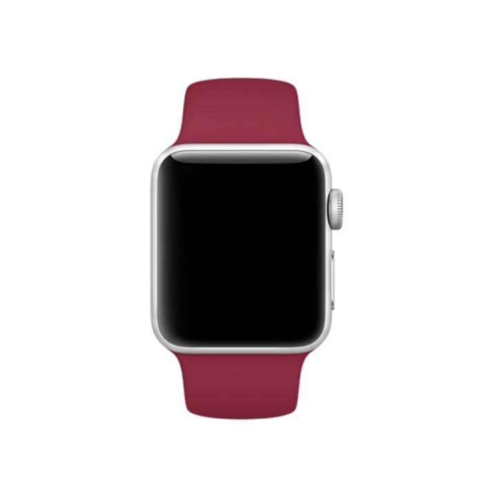 Bild 2,  Silikon Armband Apple Watch 42/41/40/38 mm (M/L) - Vinröd