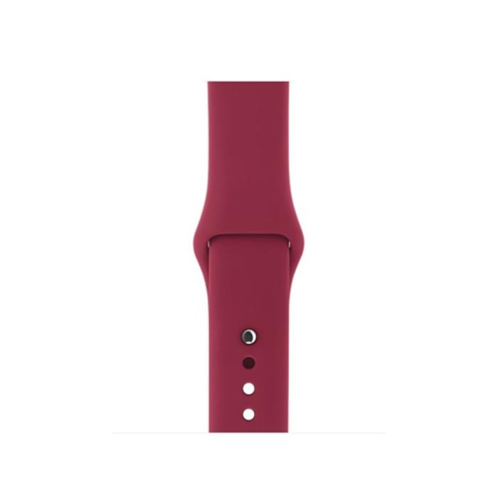 Bild 3,  Silikon Armband Apple Watch 42/41/40/38 mm (M/L) - Vinröd