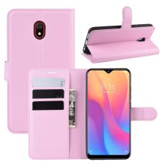  Xiaomi Redmi 8A - Litchi Pl&aring;nboksfodral - Ljus Rosa