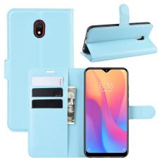  Xiaomi Redmi 8A - Litchi Pl&aring;nboksfodral - Ljus Bl&aring;