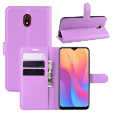  Xiaomi Redmi 8A - Litchi Pl&aring;nboksfodral - Lila