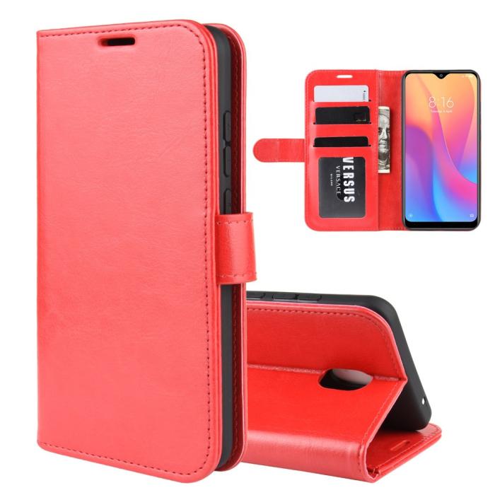 Bild 2,  Xiaomi Redmi 8A - Crazy Horse Plånboksfodral - Röd