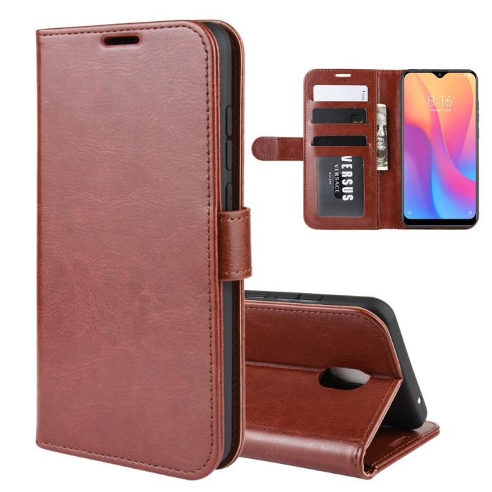 Bild 2,  Xiaomi Redmi 8A - Crazy Horse Plånboksfodral - Brun