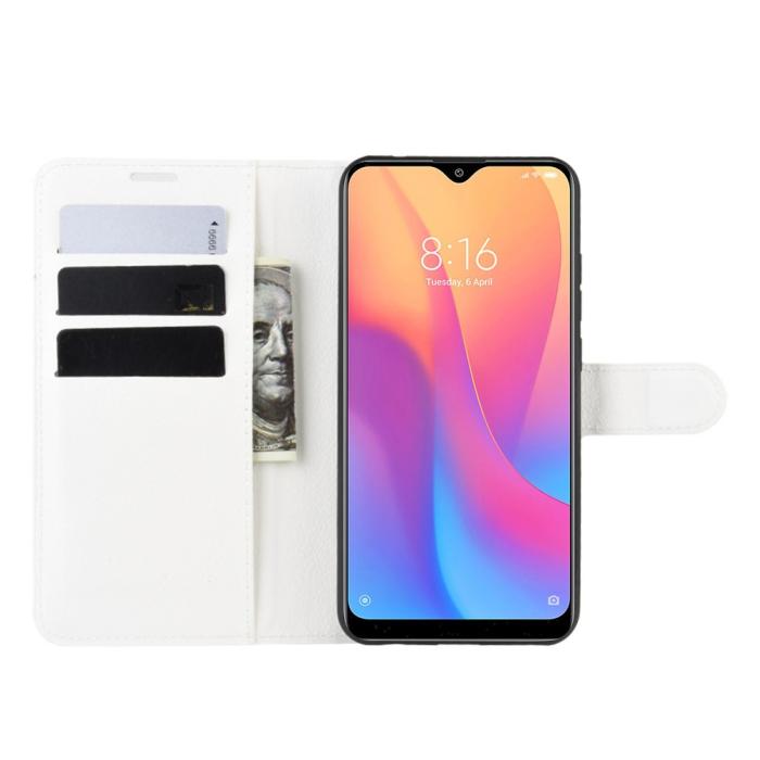 Bild 5,  Xiaomi Redmi 8A - Litchi Plånboksfodral - Vit