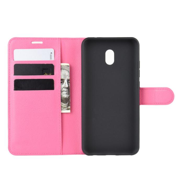 Bild 4,  Xiaomi Redmi 8A - Litchi Plånboksfodral - Rosa