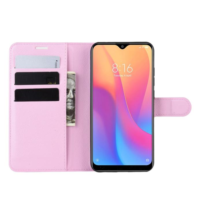 Bild 5,  Xiaomi Redmi 8A - Litchi Plånboksfodral - Ljus Rosa