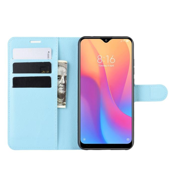 Bild 5,  Xiaomi Redmi 8A - Litchi Plånboksfodral - Ljus Blå