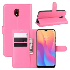  Xiaomi Redmi 8A - Litchi Pl&aring;nboksfodral - Rosa