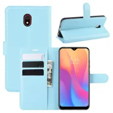  Xiaomi Redmi 8A - Litchi Pl&aring;nboksfodral - Ljus Bl&aring;