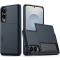  Samsung Galaxy S25 Edge Skal Hybrid Med Kortfack Mörk Blå
