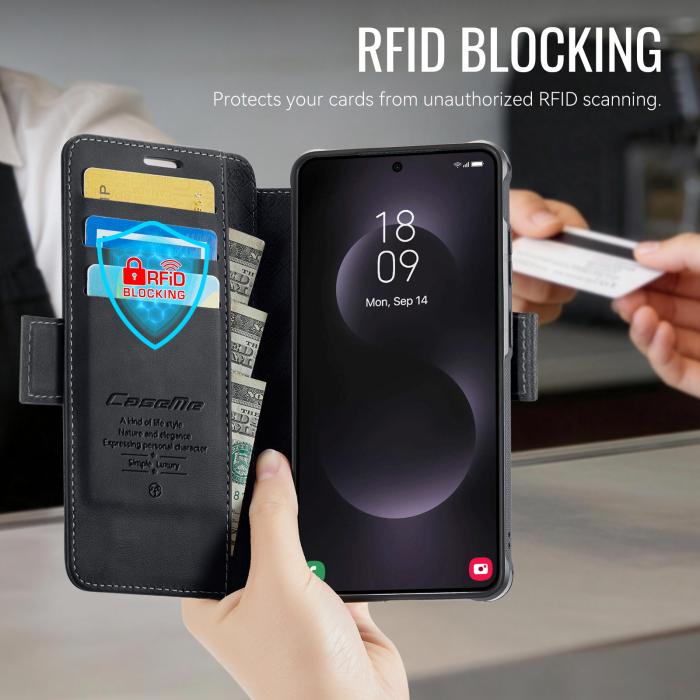 Bild 4, CASEME CASEME Samsung Galaxy S25 Ultra Skal RFID Plånbok Svart