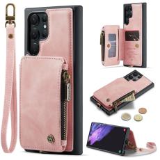 CASEME CASEME Galaxy S23 Ultra Skal Med Magnetisk Pl&aring;nbok Ljus Rosa