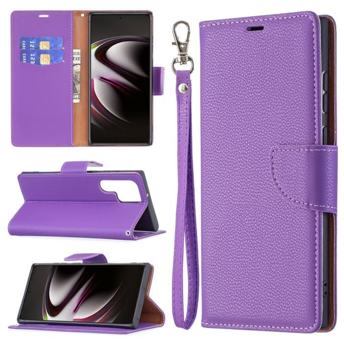 Bild 6,  Samsung Galaxy S22 Ultra Fodral Litchi Textur Lila