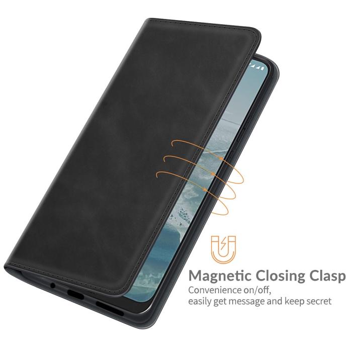 Bild 6,  Nokia G10 / G20 Fodral Skin Touch Läder Svart