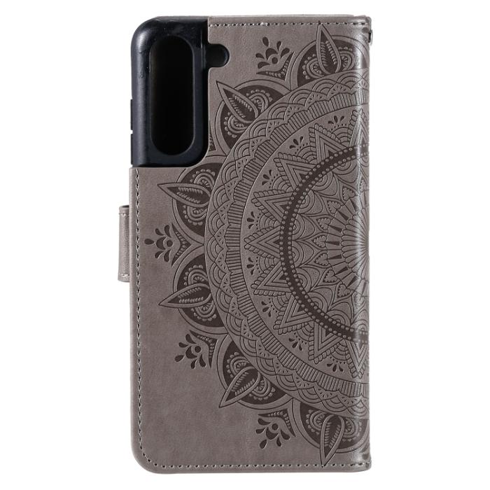 Bild 3,  Samsung Galaxy S21 FE Fodral Mandala Läder Grå