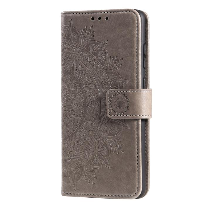 Bild 4,  Samsung Galaxy S21 FE Fodral Mandala Läder Grå