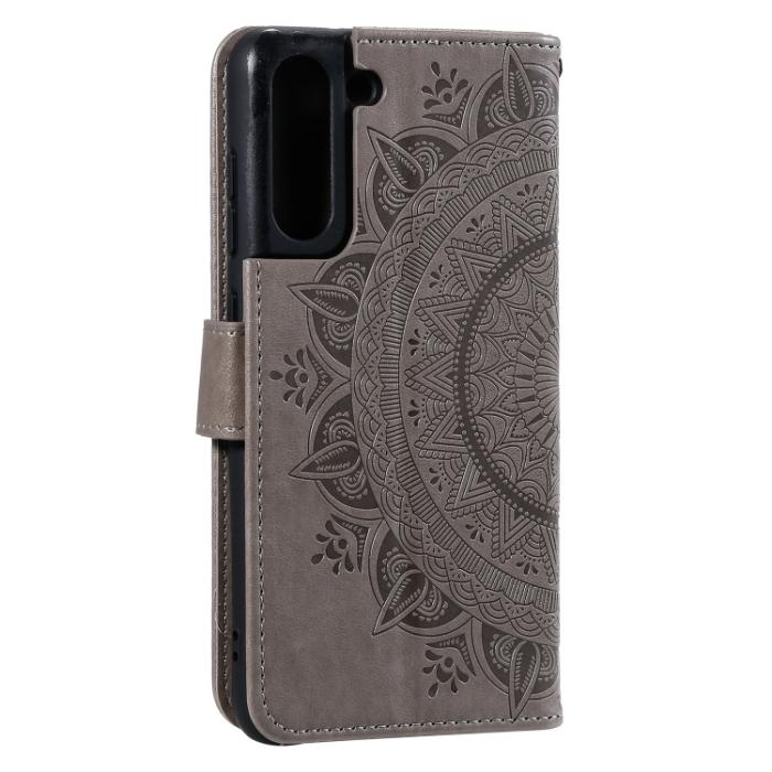 Bild 5,  Samsung Galaxy S21 FE Fodral Mandala Läder Grå