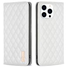 BINFEN BINFEN iPhone 16 Pro Fodral Diamond Flip L&auml;der Vit