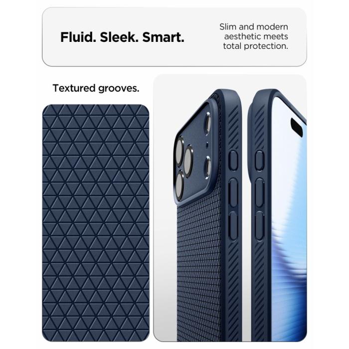 Bild 6, Spigen Spigen iPhone 18 Pro / 17 Pro Skal Liquid Air Marinblå