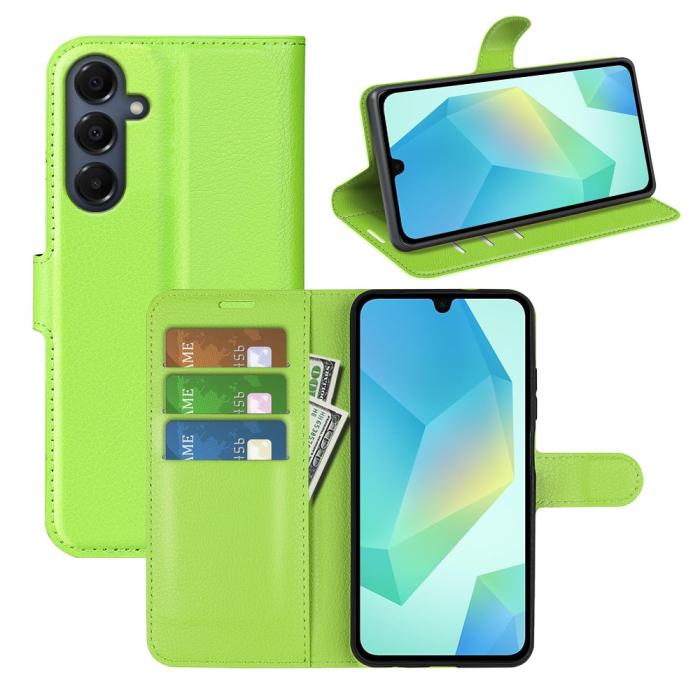 Bild 5,  Samsung Galaxy A17 Fodral Litchi Läder Grön
