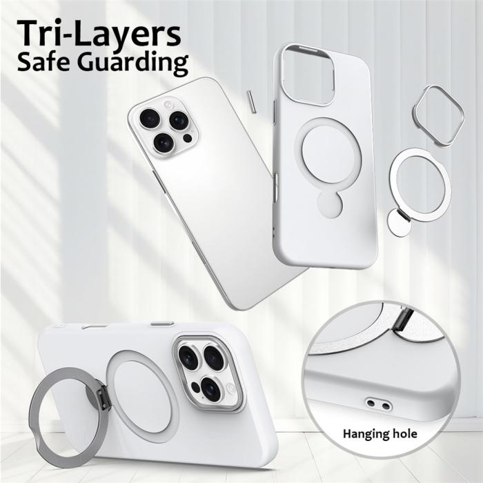 Bild 6,  iPhone 16 Pro Max Skal MagSafe Kickstand Hybrid Vit