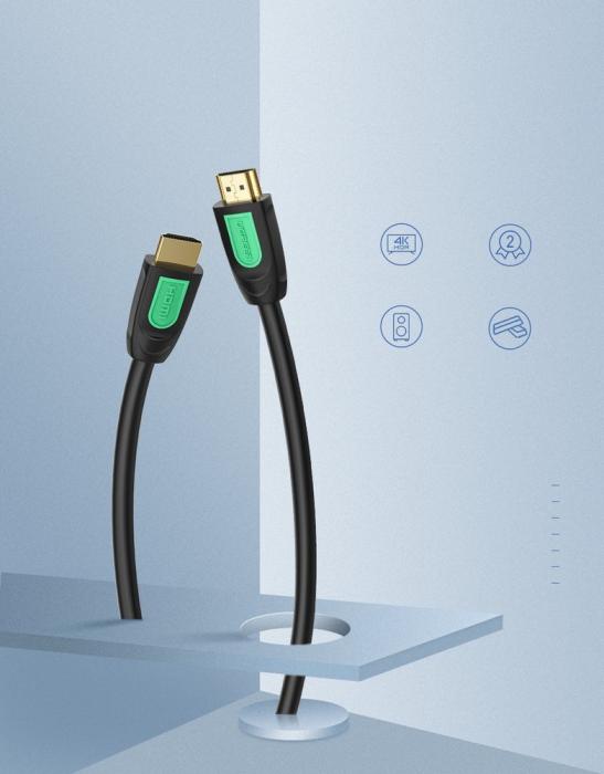 Bild 2, UGREEN Ugreen 5m HDMI Kabel 19 Pin 4K 30Hz Svart