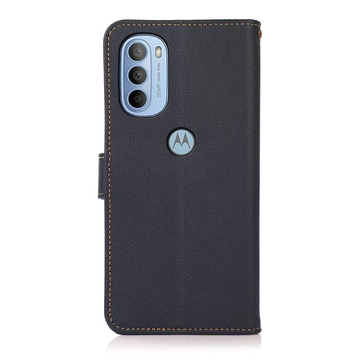 Bild 3, KHAZNEH KHAZNEH Motorola Moto G31 / G41 Fodral RFID Äkta Läder Blå