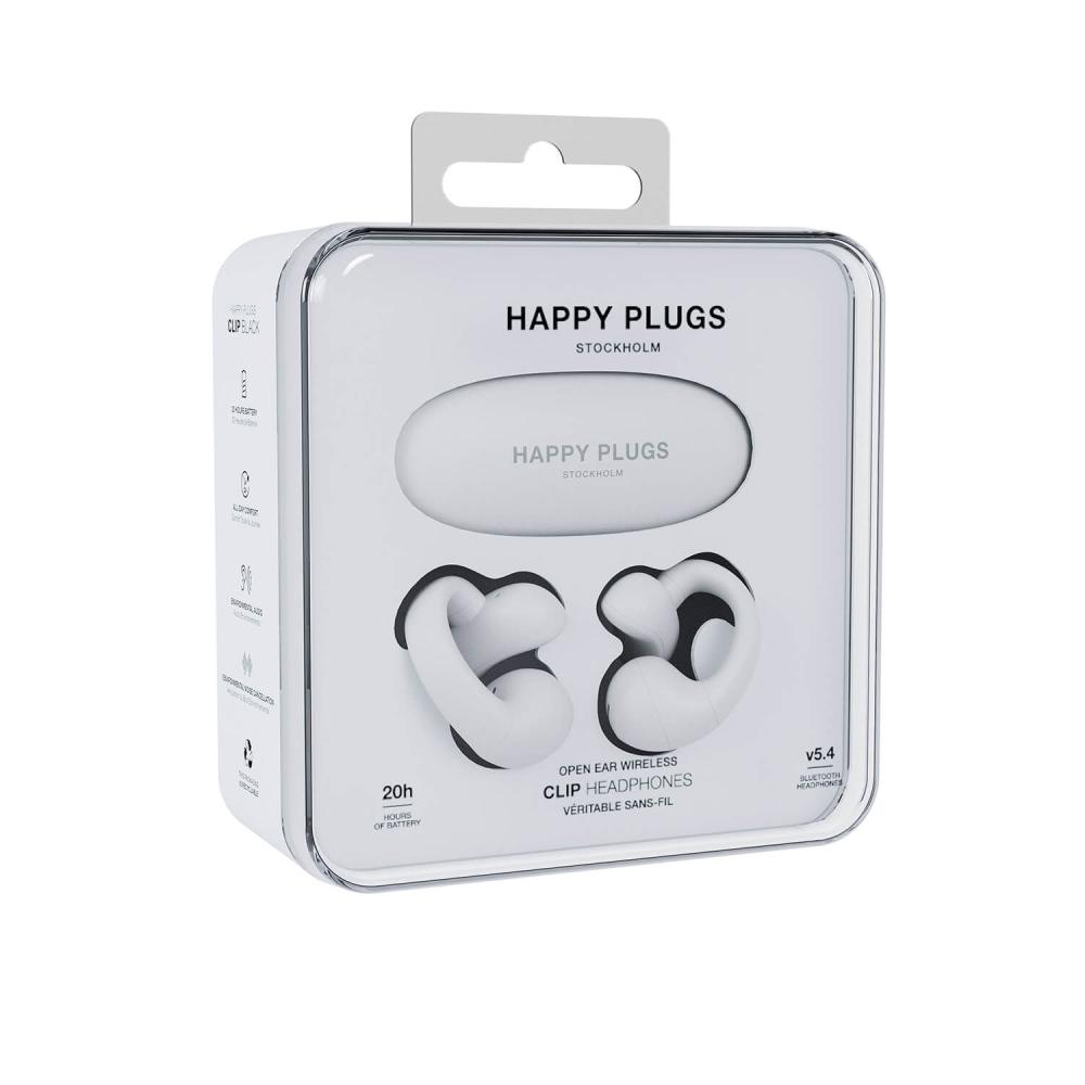 Happy Plugs Happy Plugs In-Ear Hörlurar Clip OWS True-Wireless Vit