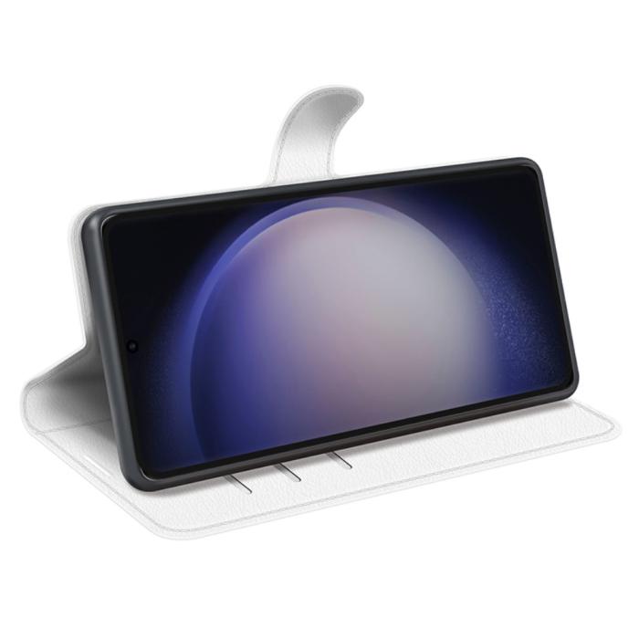 Bild 3,  Samsung Galaxy S24 Ultra Fodral Läder Litchi Vit