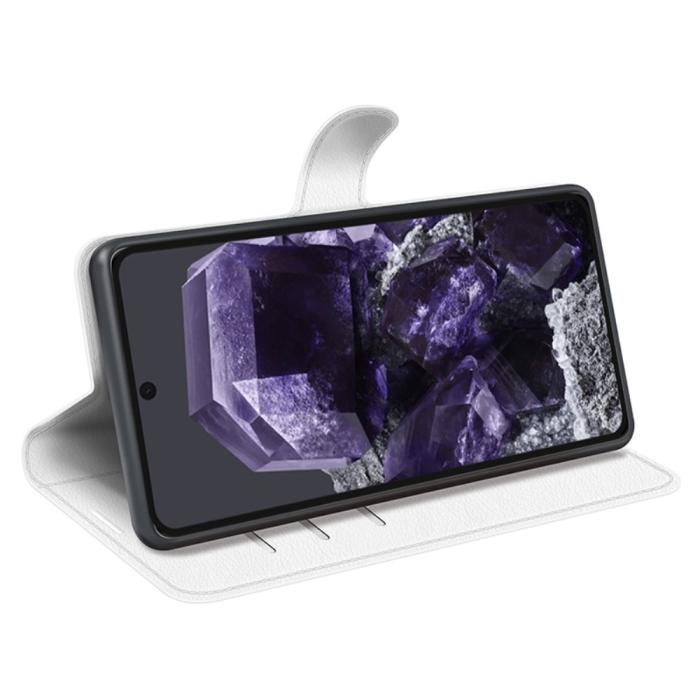 Bild 3,  Google Pixel 8A Litchi Läder Fodral Vit