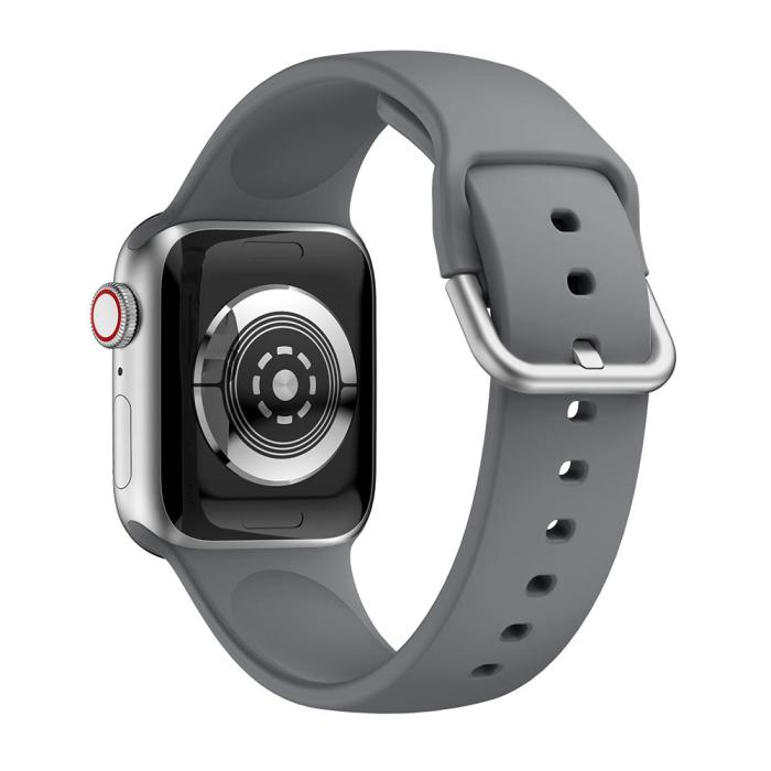 Bild 3,  Silikon Armband Apple Watch 42/41/40/38 mm - Grå