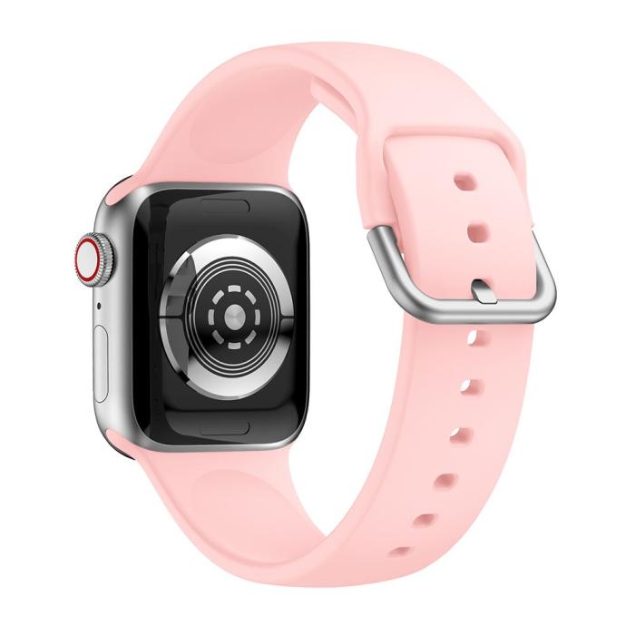 Bild 3,  Silikon Armband Apple Watch 42/41/40/38 mm - Ljus Rosa