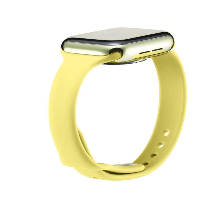 Bild 3,  Silikon Armband Apple Watch 42/41/40/38 mm - Gul