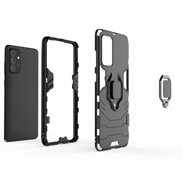 Bild 4,  Samsung Galaxy A72 - Hybrid Ring Skal - Svart