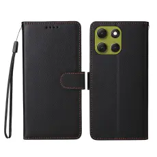  Motorola Moto G86 Power / G86 5G Fodral L&auml;der Svart