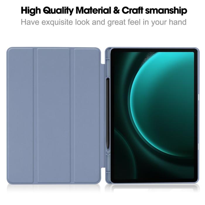 Bild 2,  Galaxy Tab S9 FE Plus Fodral Tri-Fold Pennhållare Lila
