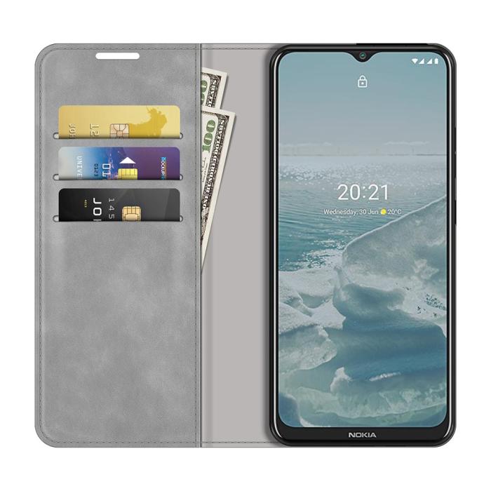 Bild 4,  Nokia G10 / G20 Fodral Skin Touch Läder Grå