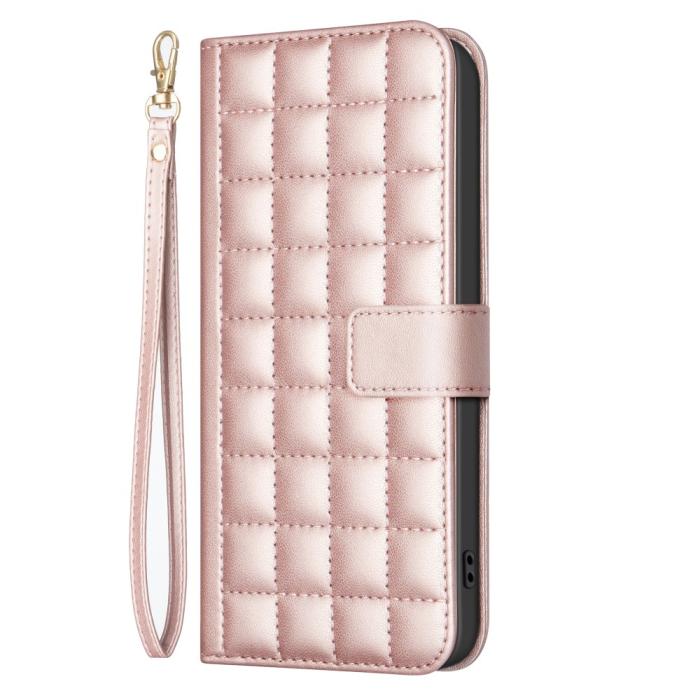 Bild 6,  Samsung Galaxy S25 Ultra Fodral Läder Rutor Roséguld