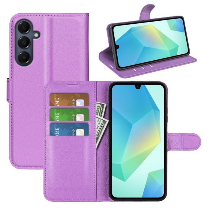 Bild 5,  Samsung Galaxy A17 Fodral Litchi Läder Lila