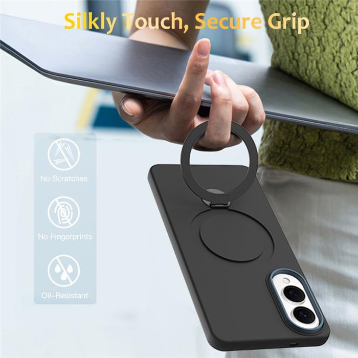 Bild 2,  Samsung Galaxy S25 Edge Skal MagSafe Kickstand Hybrid Svart
