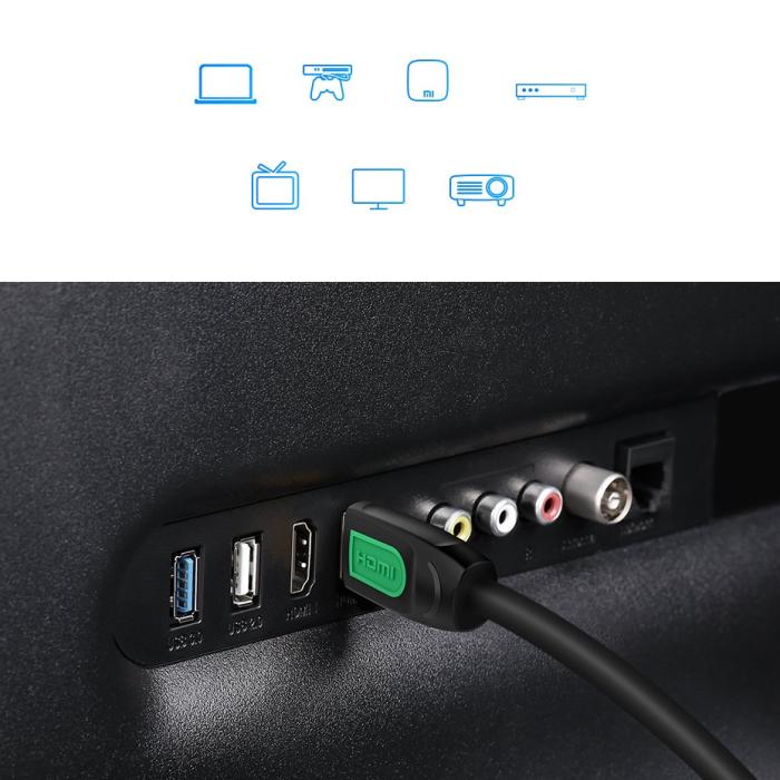 Bild 4, UGREEN Ugreen 5m HDMI Kabel 19 Pin 4K 30Hz Svart
