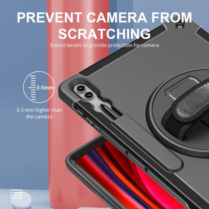 Bild 4,  Samsung Galaxy Tab S9 Ultra Skal 360 Rotation Shockproof Med Rem