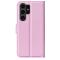  Samsung Galaxy S24 Ultra Fodral Läder Litchi Ljus Rosa