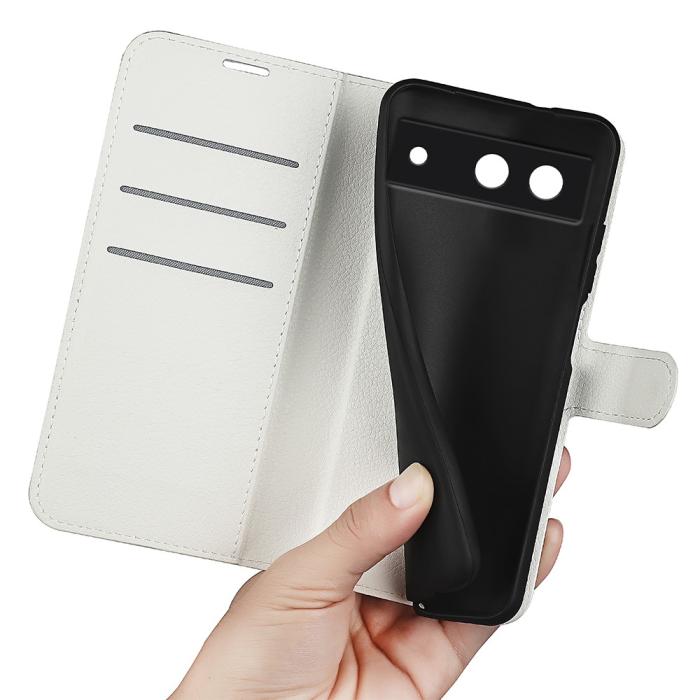 Bild 4,  Google Pixel 8A Litchi Läder Fodral Vit