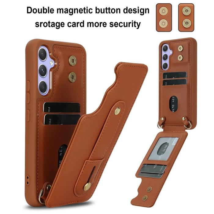 Bild 4,  Samsung Galaxy S26 Skal Multifunktionellt Läder Brun