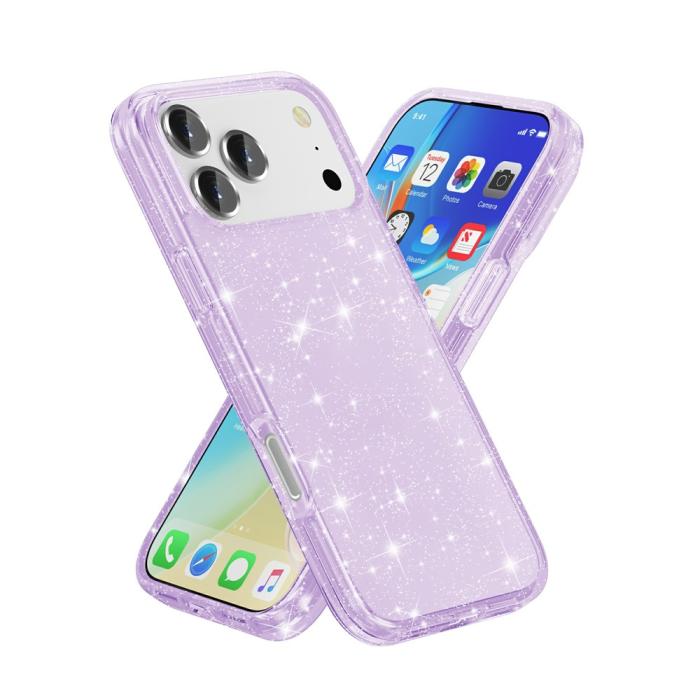 Bild 2,  iPhone 17 Pro Skal Hybrid Glitter Lila